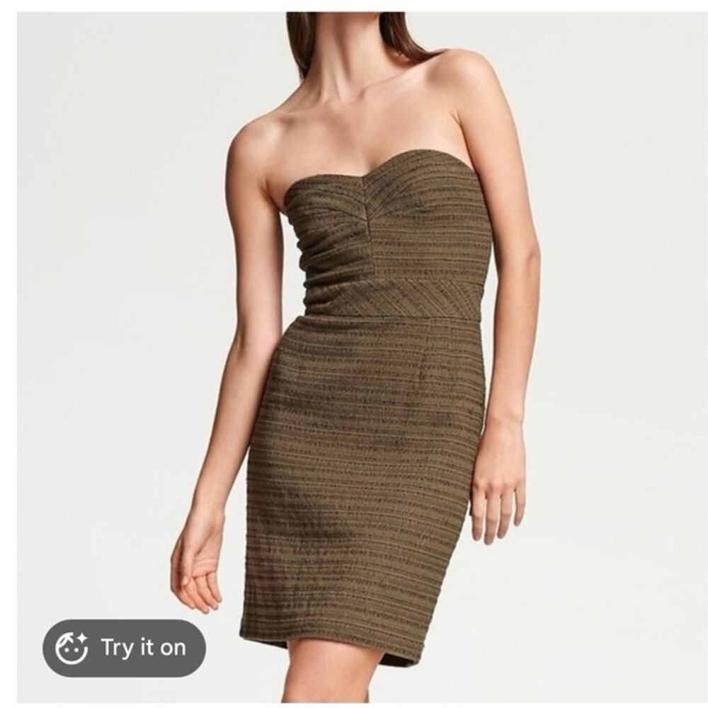 Trina Turk Olive Green Strapeless‎ Dress Size 4